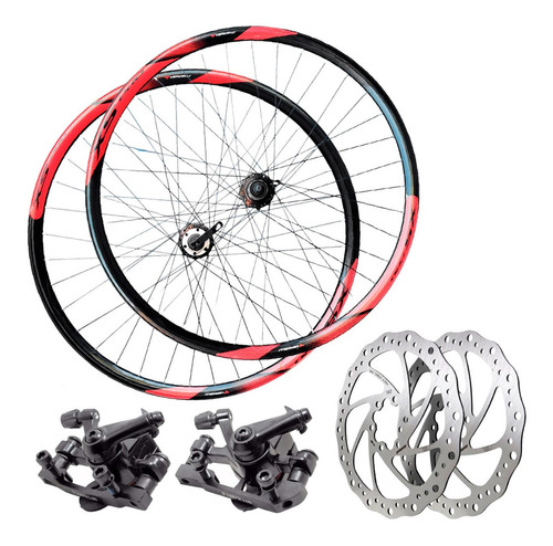 Rodas + Discos Aro 29 Mtb K7 Gts Vercelli 36f Mtb Vermelho Cor Vermelha