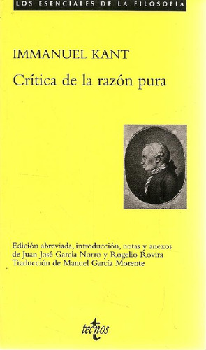 Libro Crítica De La Razon Pura De Manuel García Morente Imma