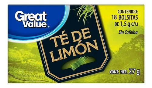 Té De Limón Great Value 18 Sobres 1.5 G C /u