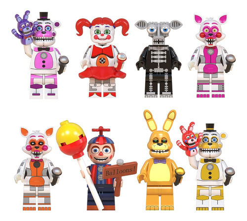 Set Figuras Armables Five Nights At Freddy White Freddy Foxy