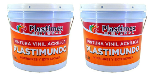 2 Pack Pintura Vinílica Plastimex Varios Colores