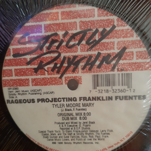 Vinilo Rageous Projectin Franklin Fuentes Strictly Rhythm E1