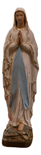 Virgen De Lourdes Cerámica Figura Religiosa Campoamor Deco