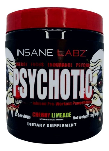 Pre Entreno Psychotic Cherry Limeade (limited Flavor) 35 Ser