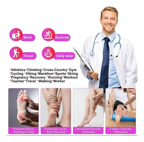 N. 3pares Calcetines Compresión Talla Grande,pantorrilla