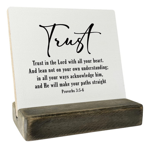 Trust In The Lord Placa Soporte Madera Regalo Significativo