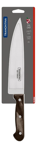 Juego De Cuchillos Polywood Acero Inox Tramontina 3 Piezas Color Marrón