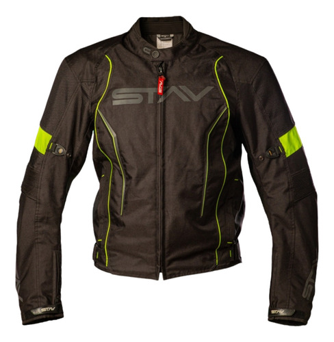 Campera cordura base con Protecion negro Fluo stav tuamoto