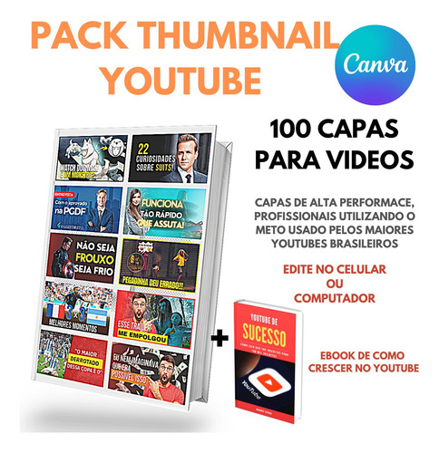 Packcapas Para Videos Do Youtube - Thumbnail Editaveis Canva