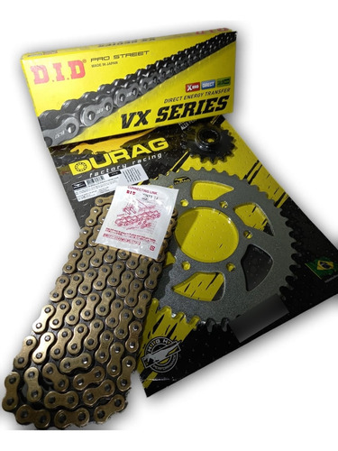 Kit Relação Durag Did Vx3 Dourado Kawasaki Ninja 400 E Z400