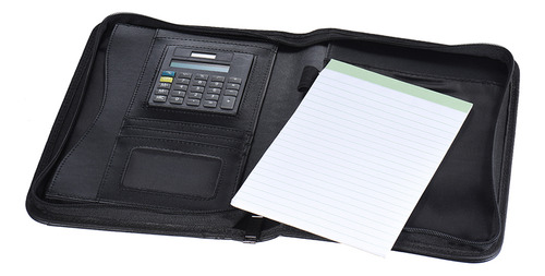 Carpeta De Negocios Profesional A5 Con Cierre, Calculadora,