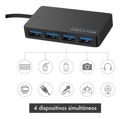 Imagen 7 de 10 de Hub Usb 3.0 A 4 Usb - Alta Velocidad