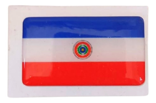 Stiker Bandera Paraguay 3d Resina Dome