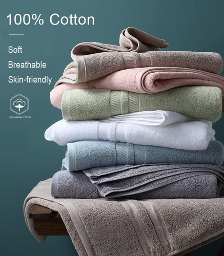 Aoucol Toallas De Baño 100 % Algodón, Paquete De 4 Toallas D