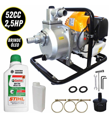 Motobomba À Gasolina 52cc 2,5hp P/ Água Limpa + Óleo Stihl