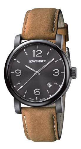 Reloj Urban Metropolitan Correa Cuero Dial Negro Wenger Homb