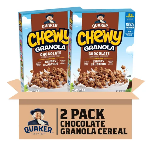 Quaker Cereal De Desayuno De Granola Masticable, Chocolate,