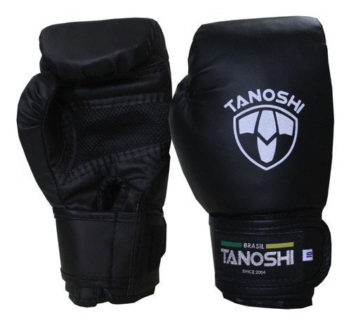 Kit Luva Boxe Tanoshi Cx Black + Bandagem + Bucal