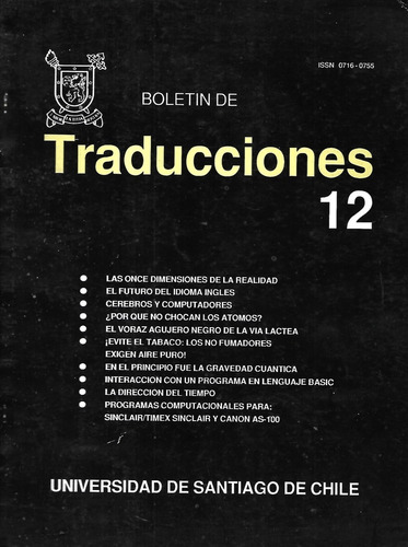 Boletín De Traducciones 12 / Universidad De Santiago