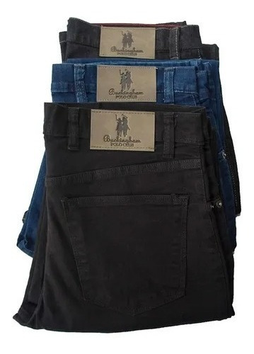 2 Pantalones Jean Polo Club Hombr Oferta Promo Azul Negro 46