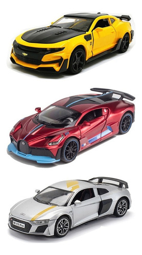 Camaro Lamborghini Audi Miniatura Metal Autos Juego 3 Piezas