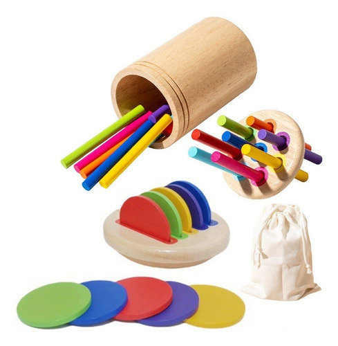 Juguetes De Madera A Juego Montessori, Palo Clasificador
