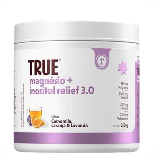Magnésio/Inositol True Source Vitamina e Minerais Magnesio Unositol 3.0 em pó sabor Camomila laranja lavanda x 350g