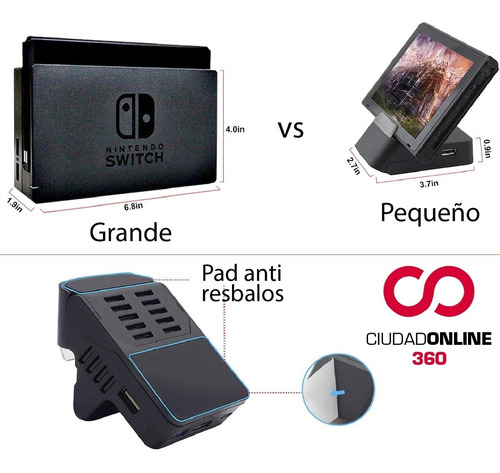 Imagen 6 de 10 de Dock Nintendo Switch Accesorio Cargador Para Conectar La Tv Mientras Jugas