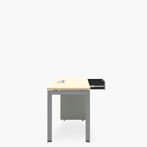 Escritorio Neo Con Pasacables 140x60 Con Cajonera Metalica