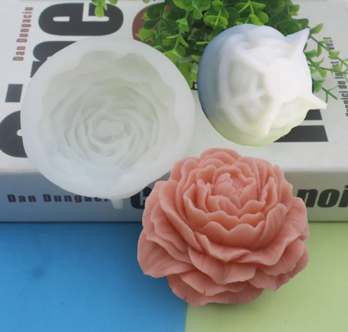 Molde Silicona Flor De Peonia Para Velas Decorativas