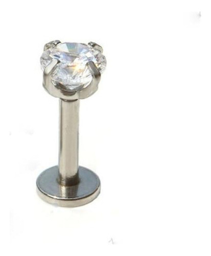 Piercing Tragus Flat Helix Labret, Prateado, 2 mm/8 mm
