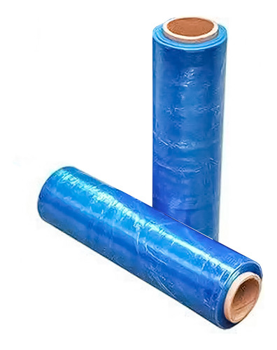 Pack 2 Alusa Film Azul Rollo Para Embalaje 250m 20 Micrones 