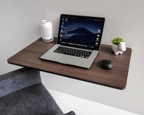 Mesa escritorio plegable con estante revistero interior para