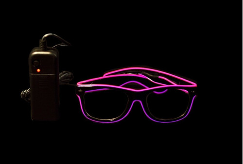 Imagen 5 de 10 de Anteojo Lente Risky Neon Full Led Wayfarer Flogger X1