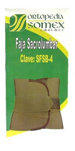 Faja Sacrolumbar Entallada Beige Marca Somex 