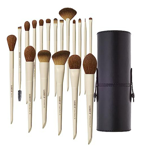 Set De Brochas De Maquillaje Loryp 18 Piezas Con Estuche De 