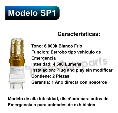 Sp1 Reversa Estrobo Luz Led Land Rover Lr4 2012 Halogeno 115