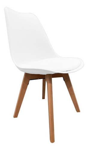 Imagen 1 de 7 de Silla Tulip Comedor/escritorio Refuerzo Metal Blanca X4