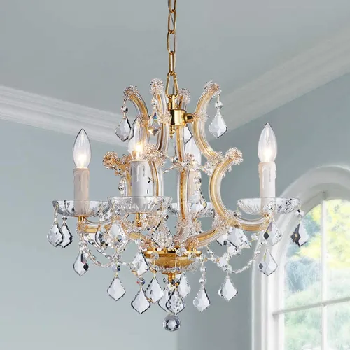 Saint Mossi 4 Light Crystal Maria Theresa Gold Chandelier Li