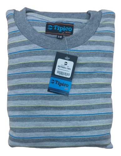 765n. Pijama Varon Interlock Buzo Rayado Talle Especial