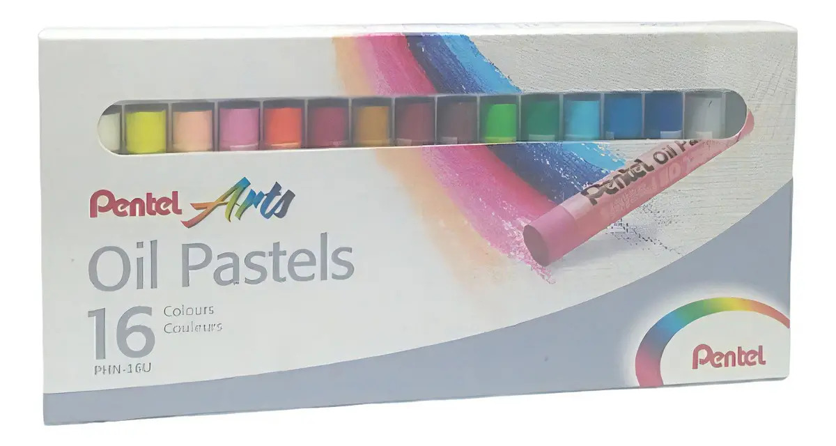 Giz Pastel Oleoso Pintura Artística Pentel C/16 Cores Phn16
