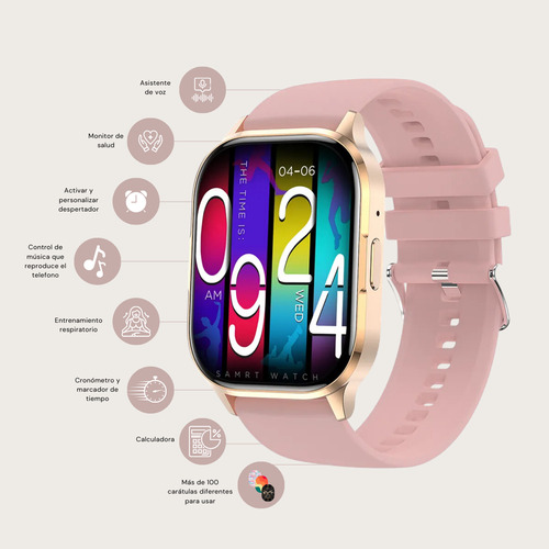 Smartwatch Amoled Hk21 Comerliv Impermeable Pantalla Full Rosa Rosa Rosa