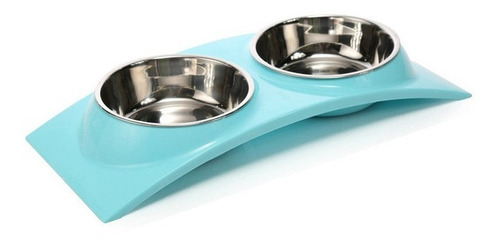 Plato Para Perros Bowl Acero Inoxidable Para Mascotas Blue