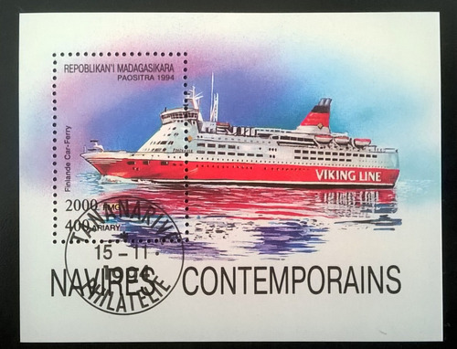 Madagascar Barcos, Bloque Sc. 1255 Ferry 1994 Usado L10790