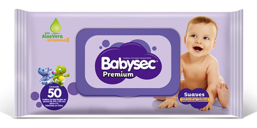 Toallitas Humedas Babysec Premium X 50un Con Tapa