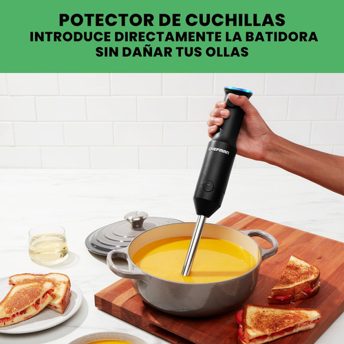 Batidora De Inmersión Inalambrica De Mano Chefman Negro