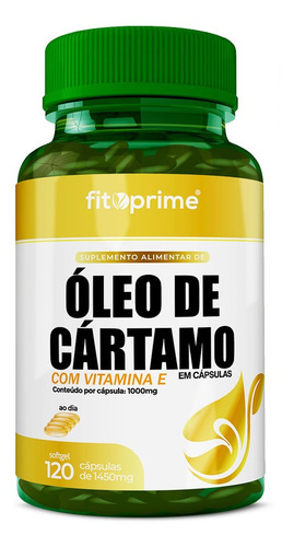 Imagem 1 de 3 de Óleo De Cártamo Com Vitamina E 1000mg 120cps Fitoprime