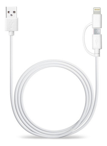 Avantree Cable 2-en-1 Para: Usb A Lightning / Mfi/ Micro Usb Color Blanco