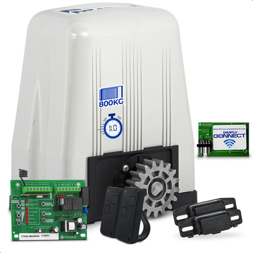 Kit Motor De Portão Rossi Dz4 Sk Turbo Wi-fi App Celular Cor Branco Frequência 433mhz Tamanho Da Engrenagem Z17 220v