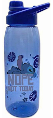 Silver Disney Lilo And Stitch Botella De Agua, 28 Oz, Azul